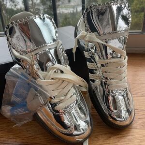 Silver “Adidas Samba” sneakers